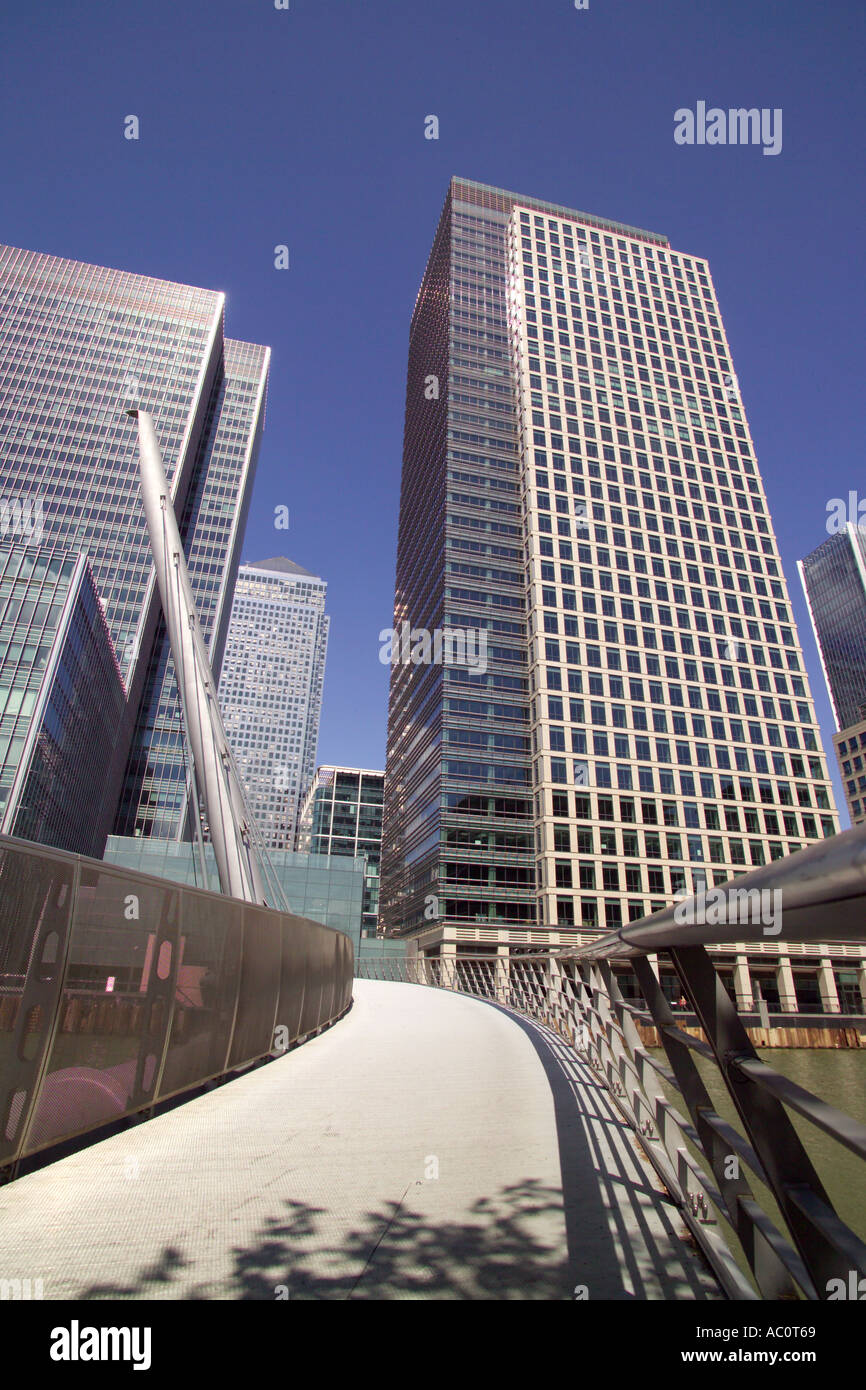 Canada Square and 40 Bank Street Canary Wharf London Stock Photo