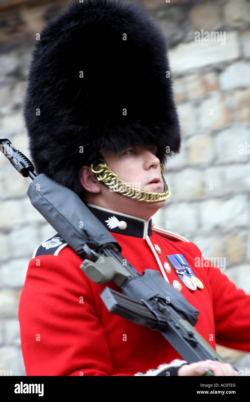 Guard marching at Windsor Castle, Royal Residences, United Kingdom Stock Photo