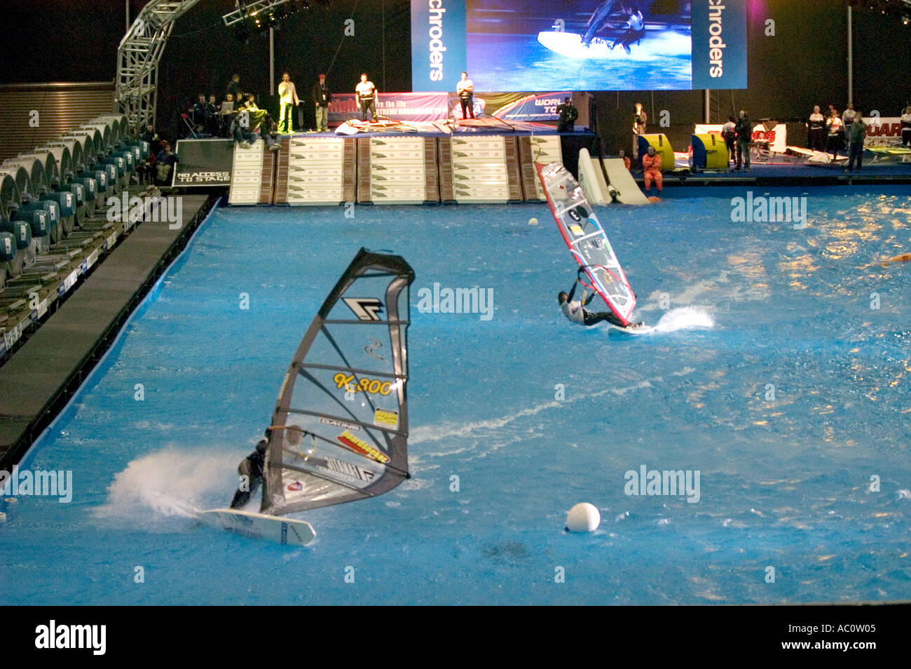 Indoor Windsurfing at the London Boat Show Excell Center Docklands ...