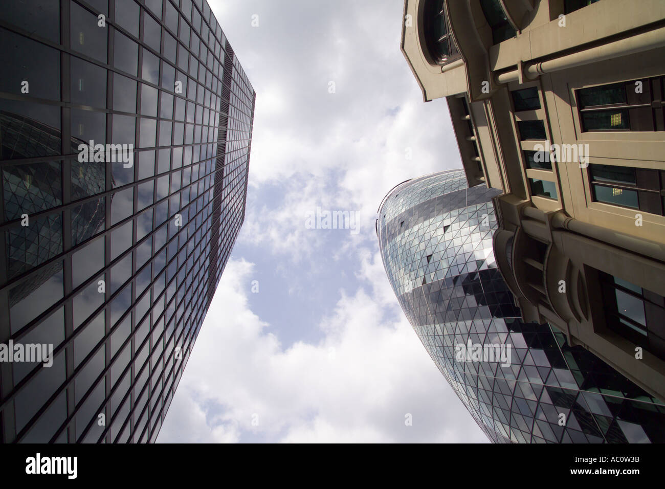 Tower 42 and the Swiss RE Buildiing Cigar building St Mary Axe London Stock Photo Alamy