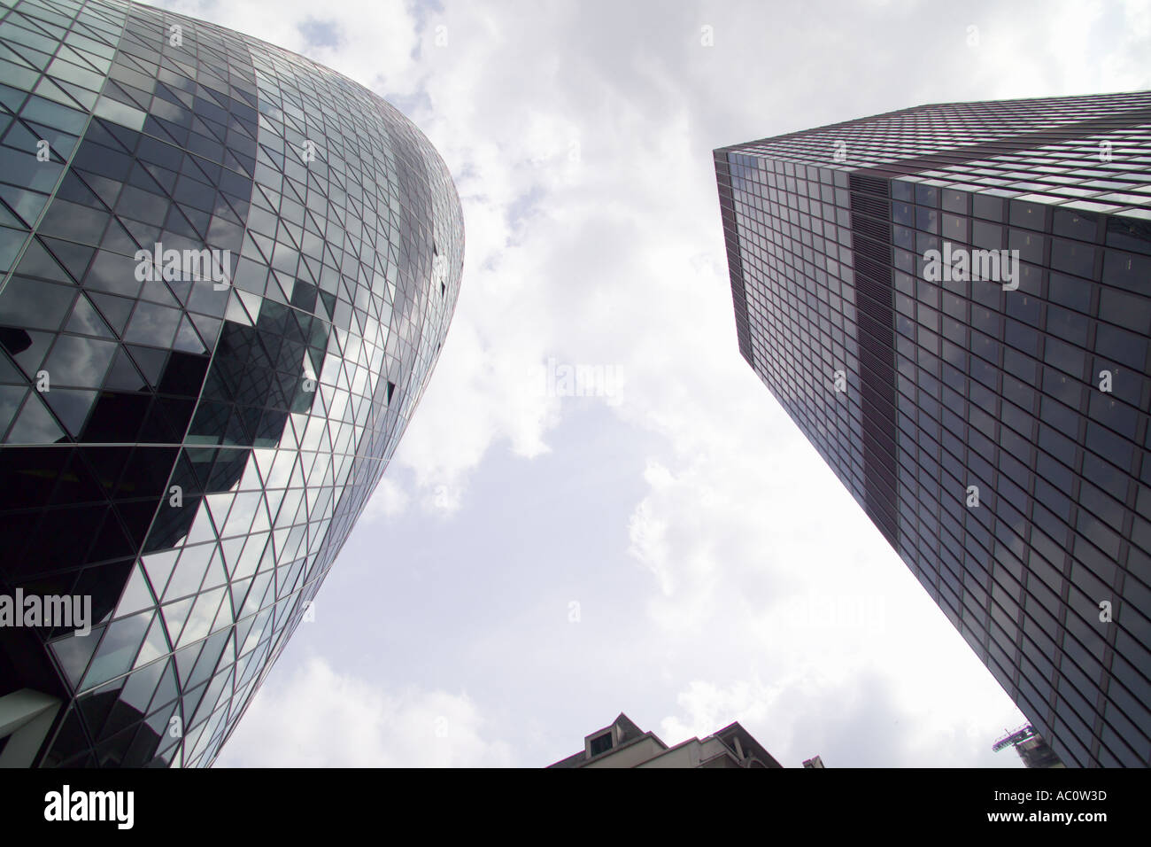 Tower 42 and the Swiss RE Buildiing Cigar building St Mary Axe London Stock Photo Alamy