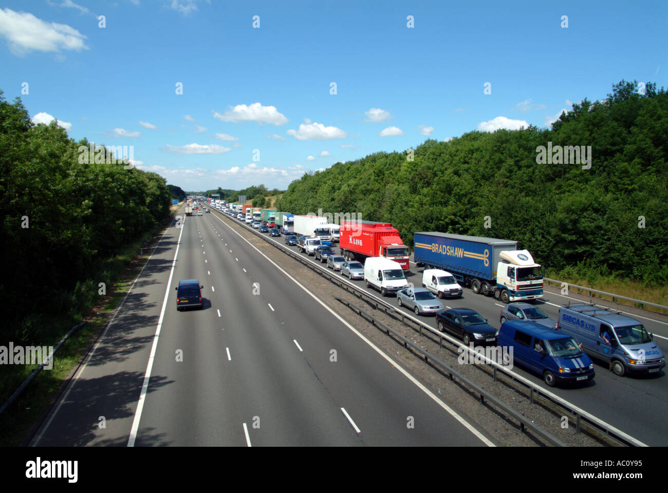 Motorway Traffic Jam 02 Stock Photo