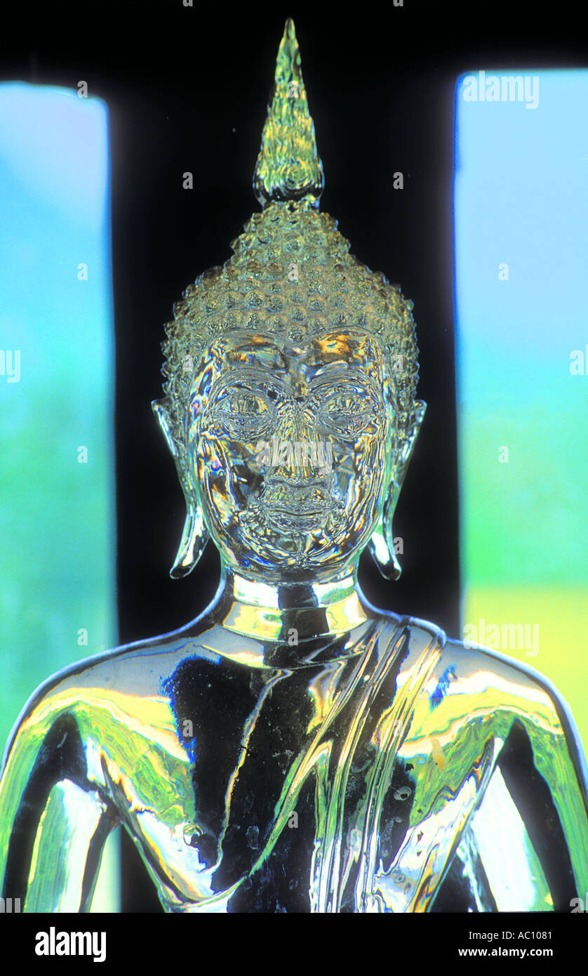 Very rare Crystal Glass Statue of Buddha at Wat Yansangwararam near Pattaya Thailand Stock Photo