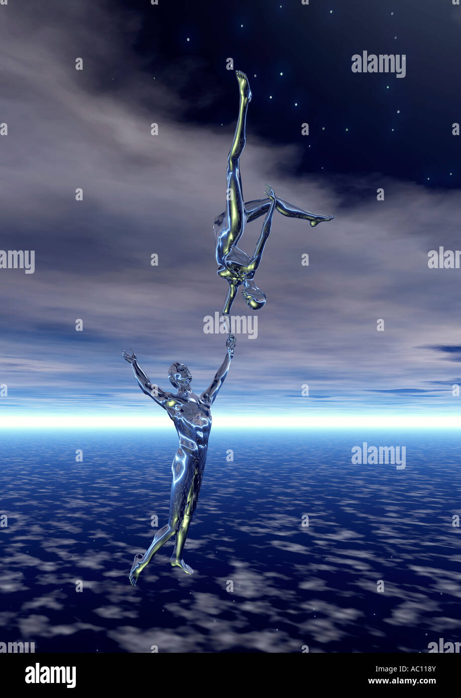 Sky Dancers A 3D Conceptual Image Illustrating Freedom Stock Photo Alamy
