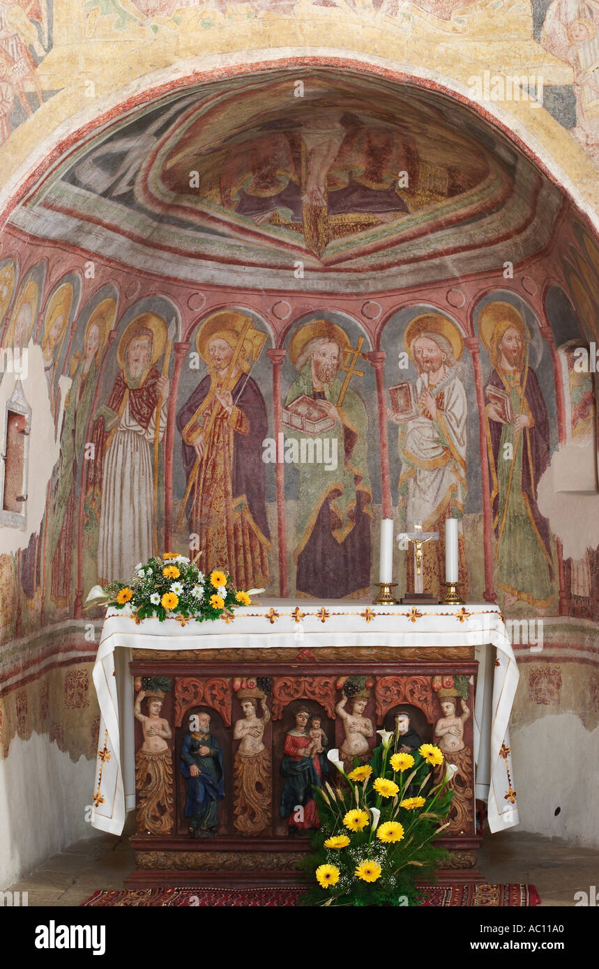 Frescos in the church Sv Trojica Hl Trinity in Hrastovlje painted 1490 by Johannes von Kastav Slovenia Stock Photo
