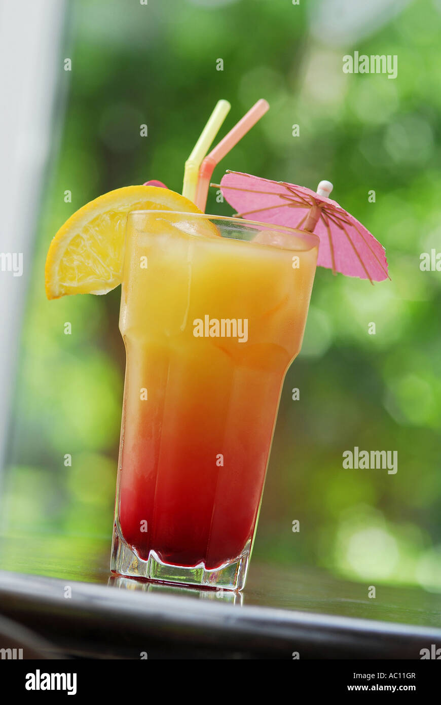 exotic cocktail drink on bar Stock Photo
