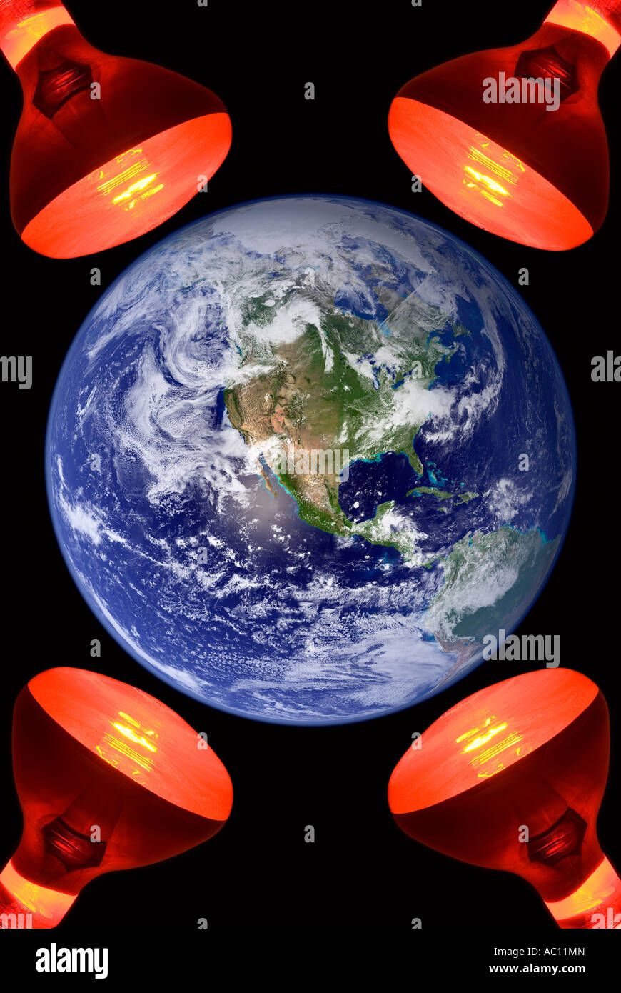 a photo illustration depicting global warming Stock Photo