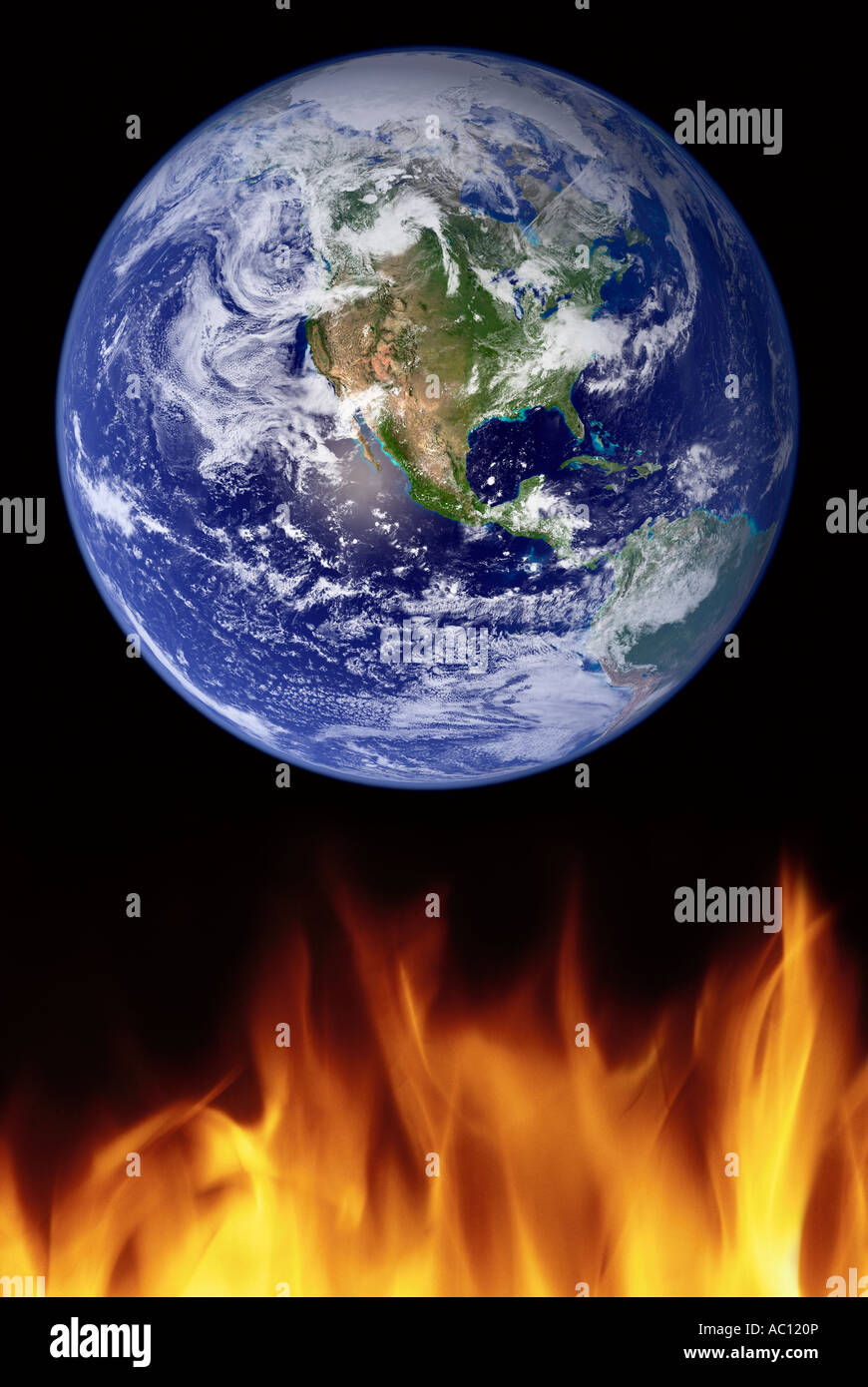 a photo illustration depicting global warming Stock Photo