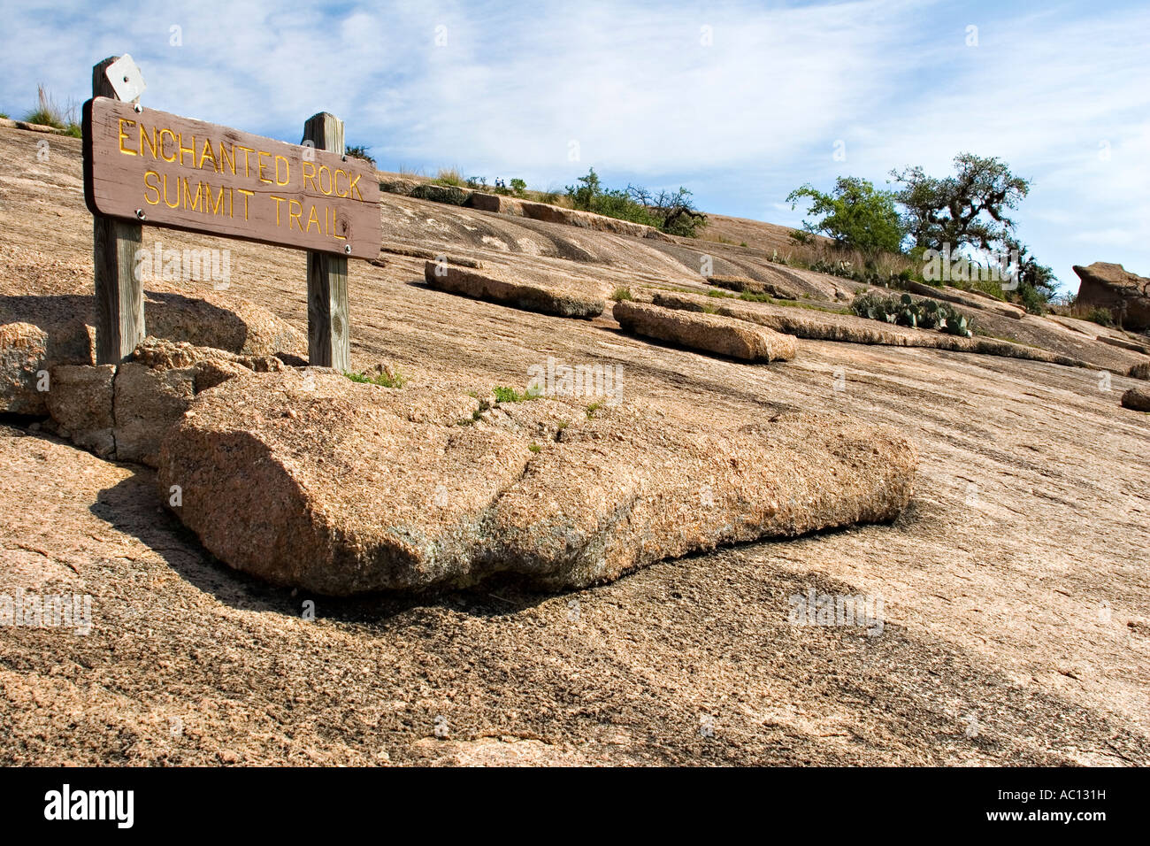 Summit trail at Enchanted Rock State Natural Area Fredericksburg Stock