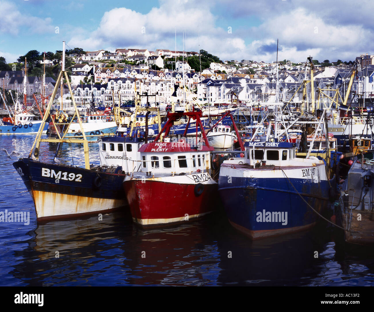 Fishing Fleet at Brixham Harbour Stock Photo
