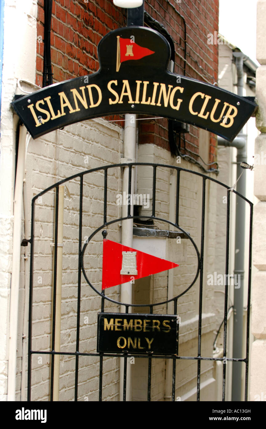 gate entrance to the island sailing club isle of wight cowes uk showing coat of arms Stock Photo