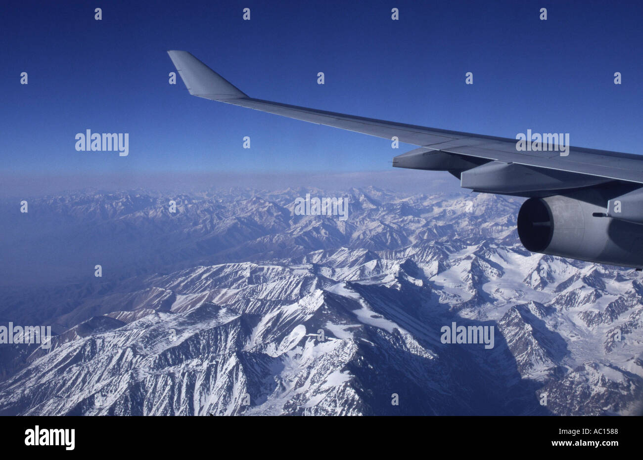 Andes view from plane Anden Blick aus Flugzeug Stock Photo