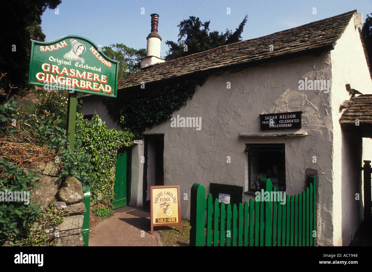 England Lake District Grasmere Sarah Nelsons Gingerbread Shop exterior Stock Photo