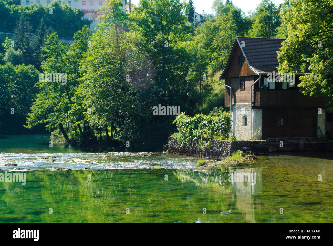 River Slunjcica in Rastoke in the Kordun region in Central Croatia Stock Photo
