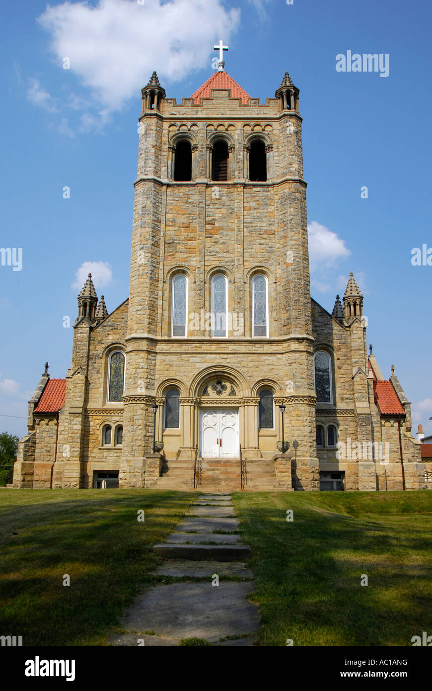 Basilica of St Michael The Archangel Catholic Church in Loretto Pennsylvania PA Stock Photo