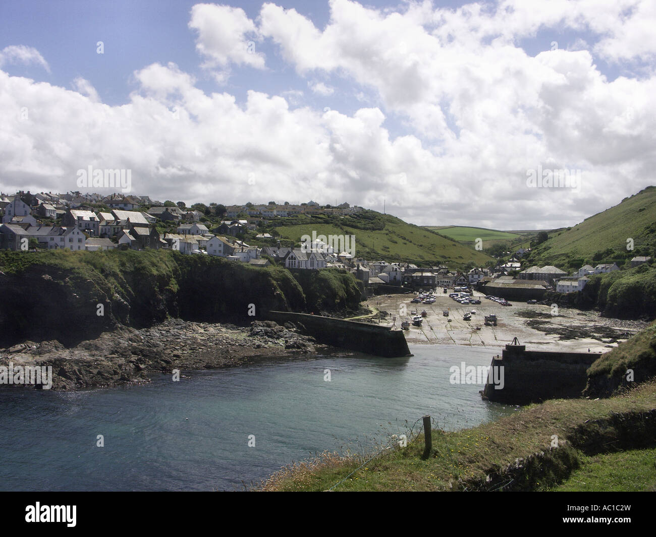 Port Isaac harbour entrance Stock Photo Alamy