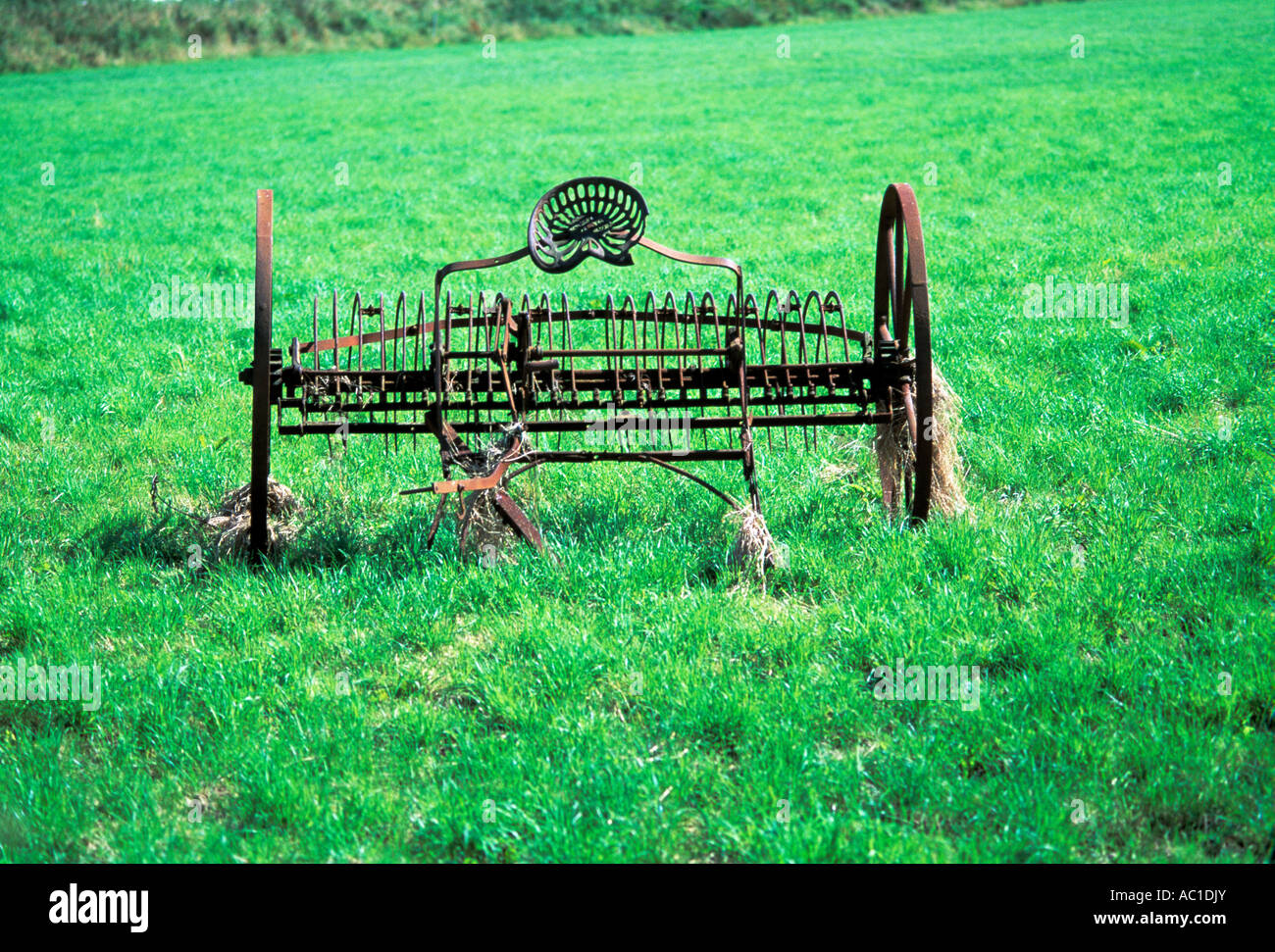 causeway, county kerry, irreland, horse drawn farm implement, implements, social history, Stock Photo