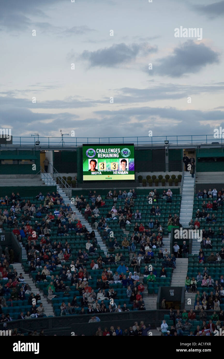 Hawkeye display at Centre Court Wimbledon tennis Championship during