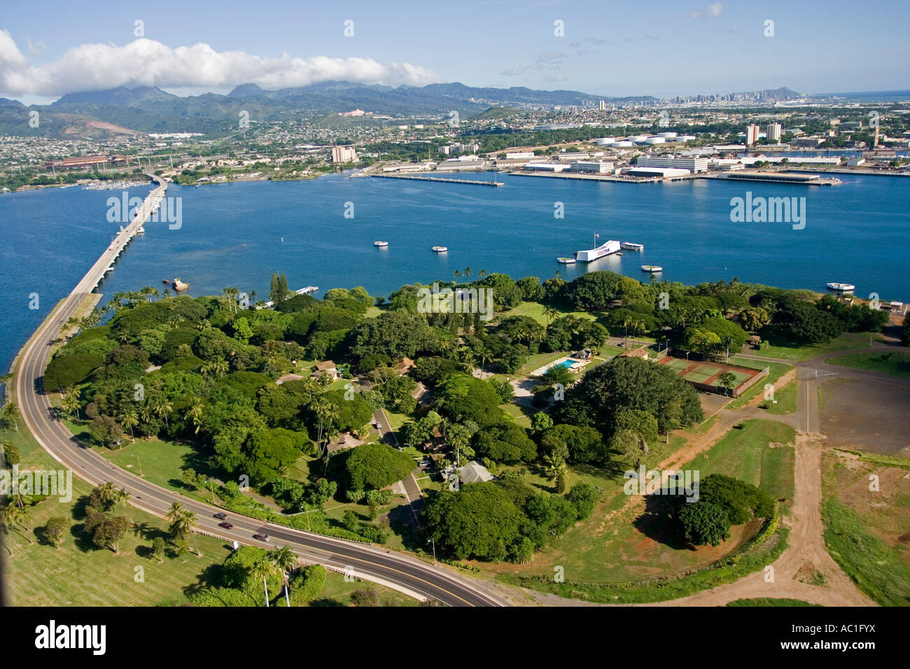 Ford Island bridge Pearl Harbor Oahu Hawaii Stock Photo Alamy