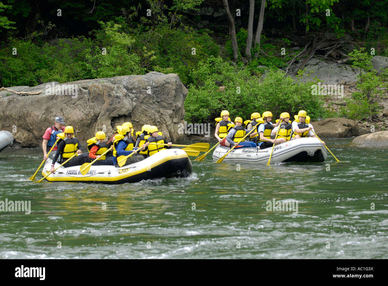 White water rafting on the Younghiogheny River in the Ohiopyle State