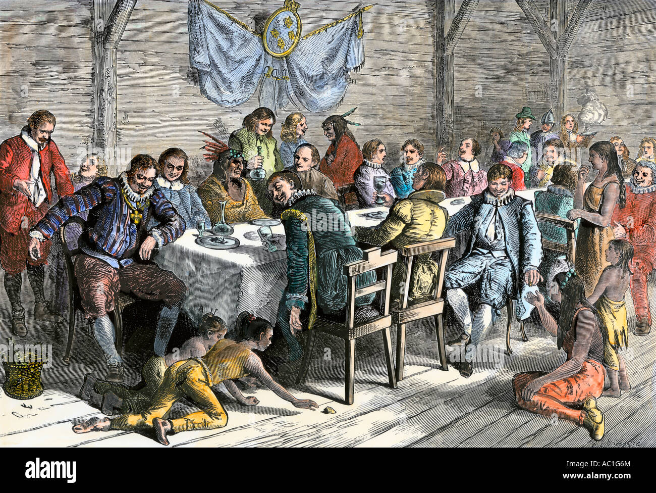 Dining hall of the French colonists at Port Royal now Annapolis Royal