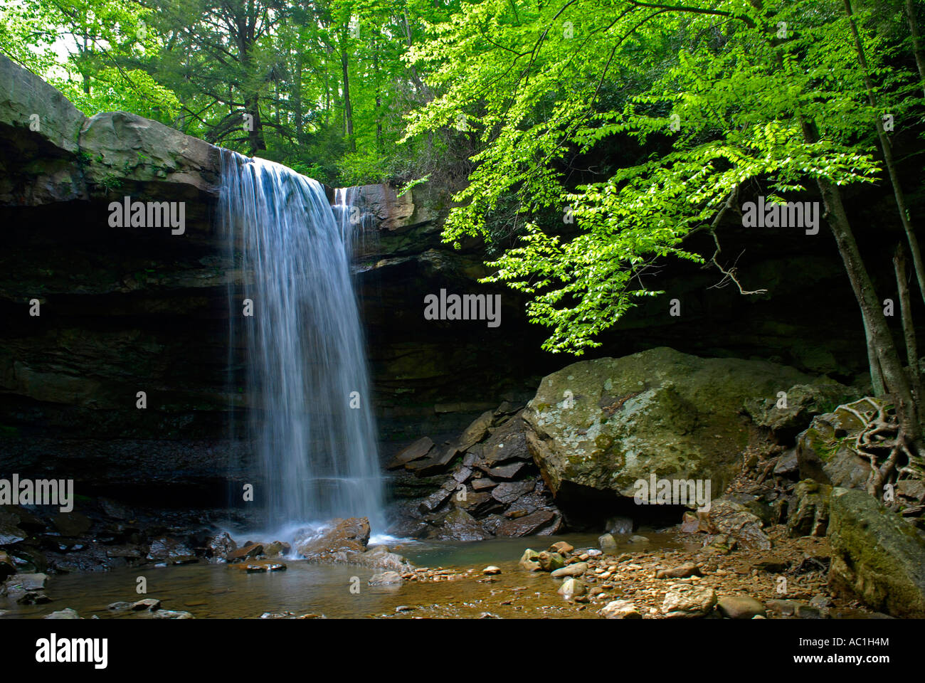 Cucumber Waterfalls in the Ohiopyle State Park Recreation area in Southern Pennsylvania PA Stock Photo