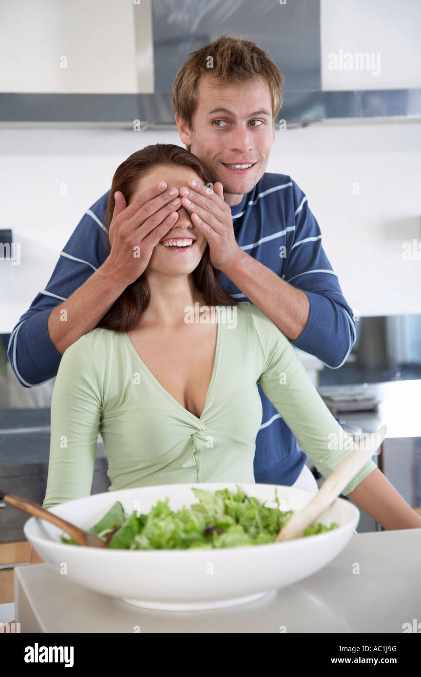 Harmonious couple in kitchen hi-res stock photography and images - Alamy