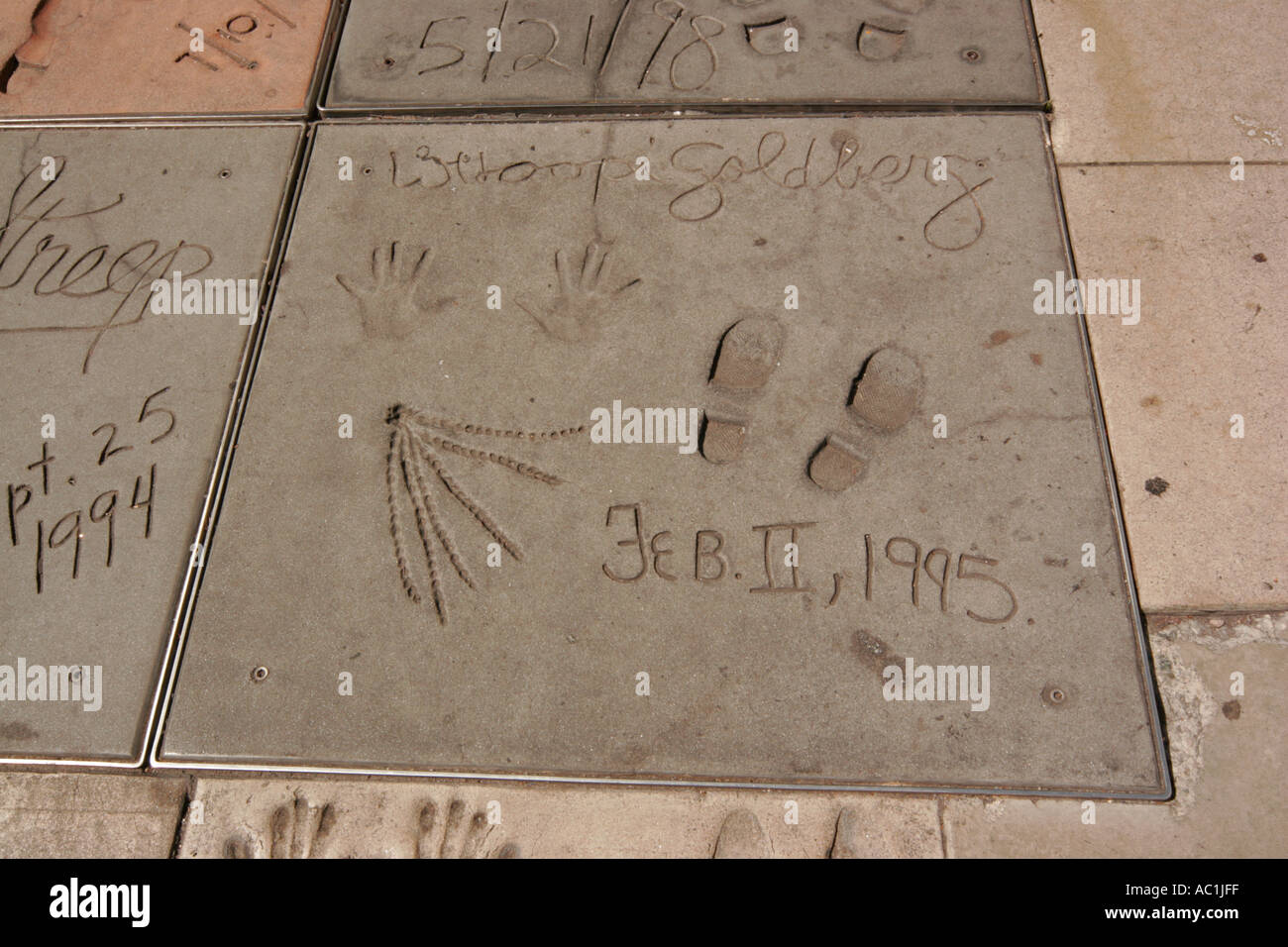 Hollywood California USA Manns Chinese Theatre Whoopie Goldberg Locks ...