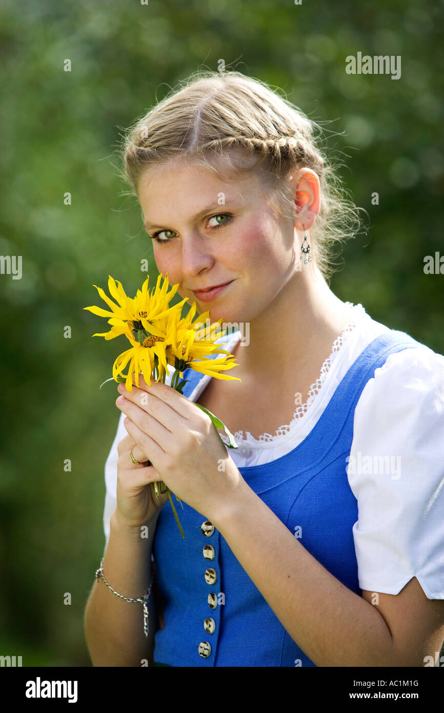 Young woman in traditional costume, portrait Stock Photo - Alamy