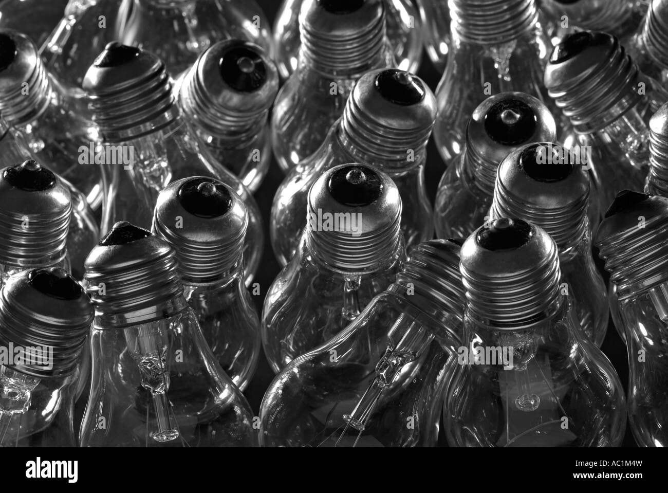 Lightbulbs Stack of Traditional ES Tungsten Bulbs Stock Photo