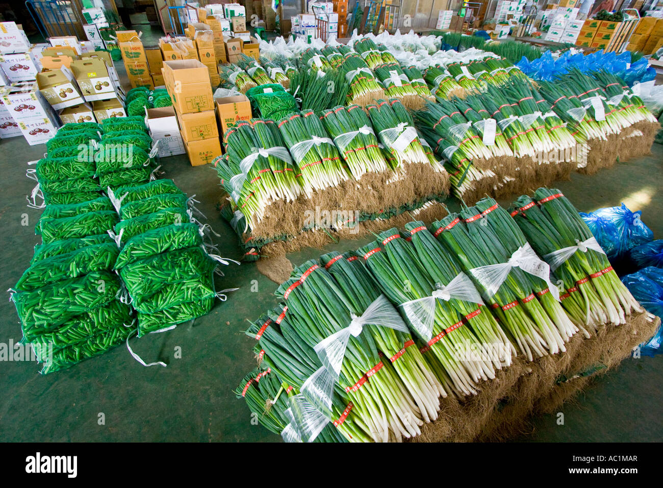 Fresh Vegetables Co op Produce Consolidator Jecheon Chungcheongbuk Do Province South Korea Stock Photo
