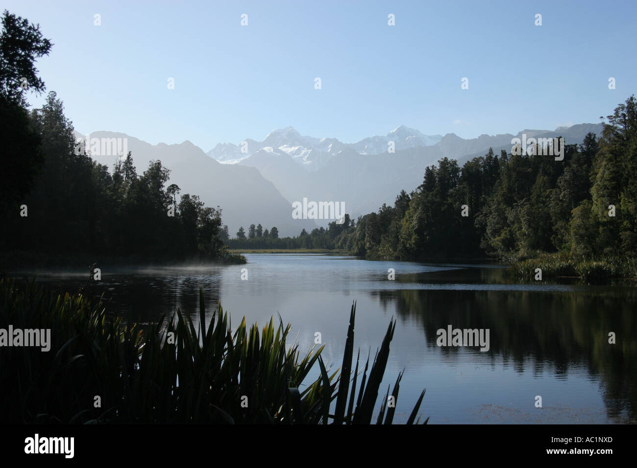 Lake Matheson in the Southern Alps, New Zealand Stock Photo - Alamy