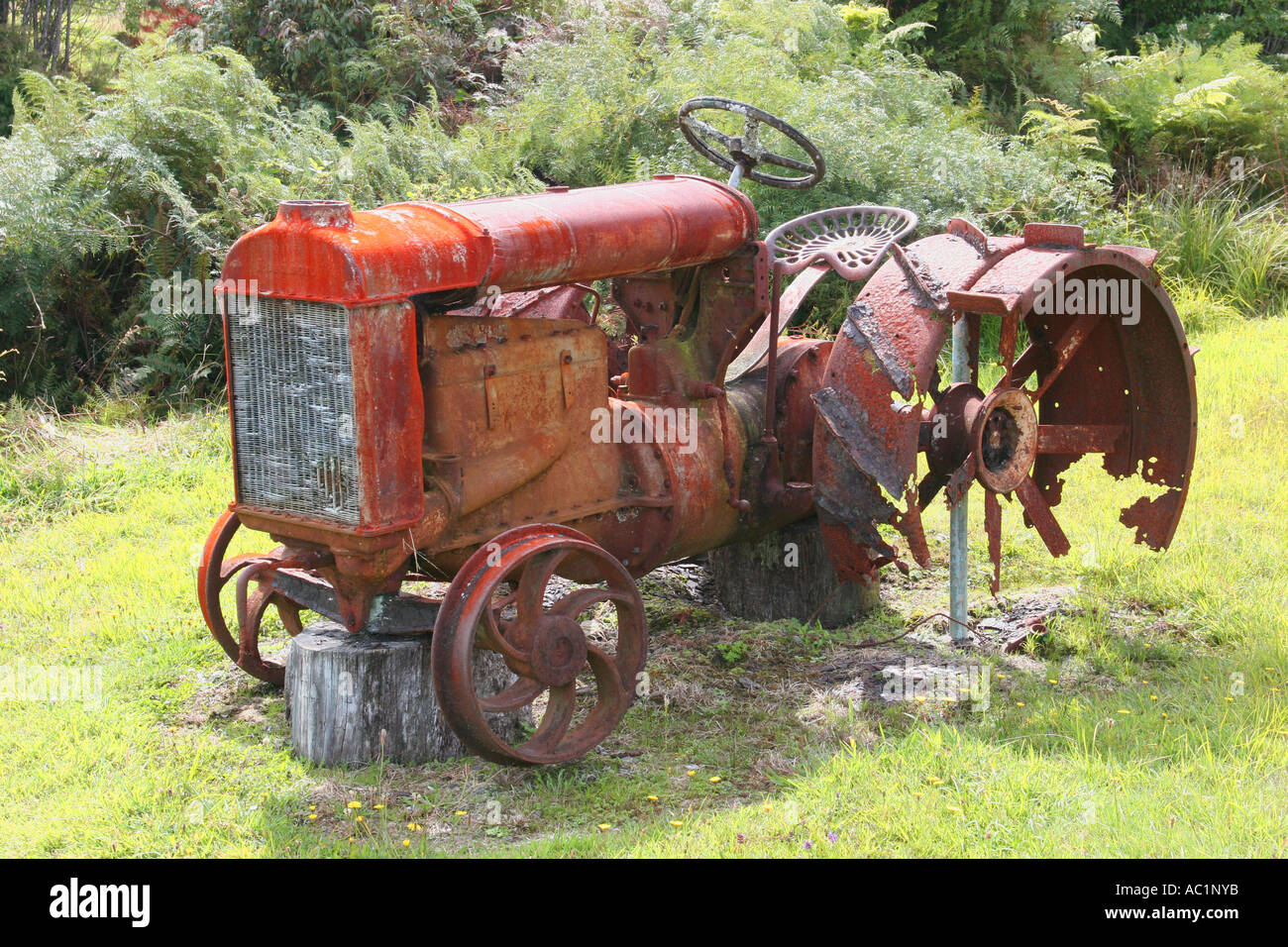 Rusty MF Tractor Stock Photo