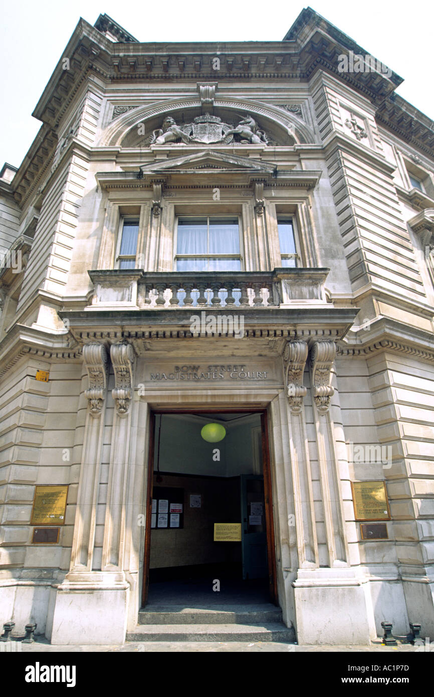 The entrance to Bow Street Magistrates Court in London. Stock Photo