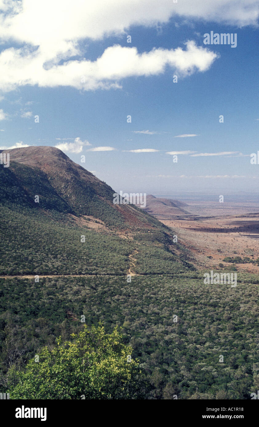 Looking south down the Great Rift Valley from near Kijabe 30 kilometeres north west of Nairobi Kenya Stock Photo