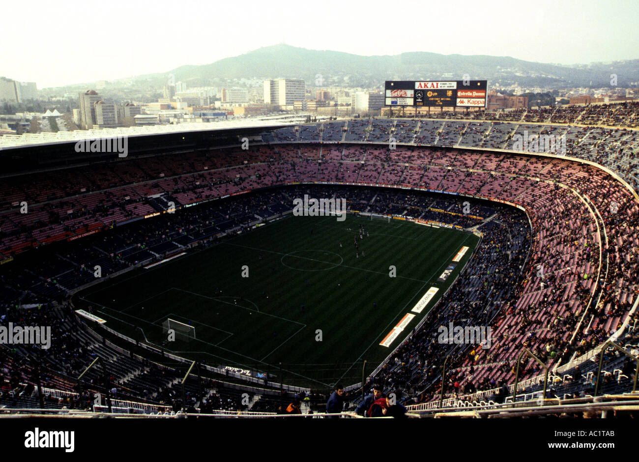 Nou Camp stadium, the largest football stadium in Europe and home of FC Barcelona, Spain. Stock Photo