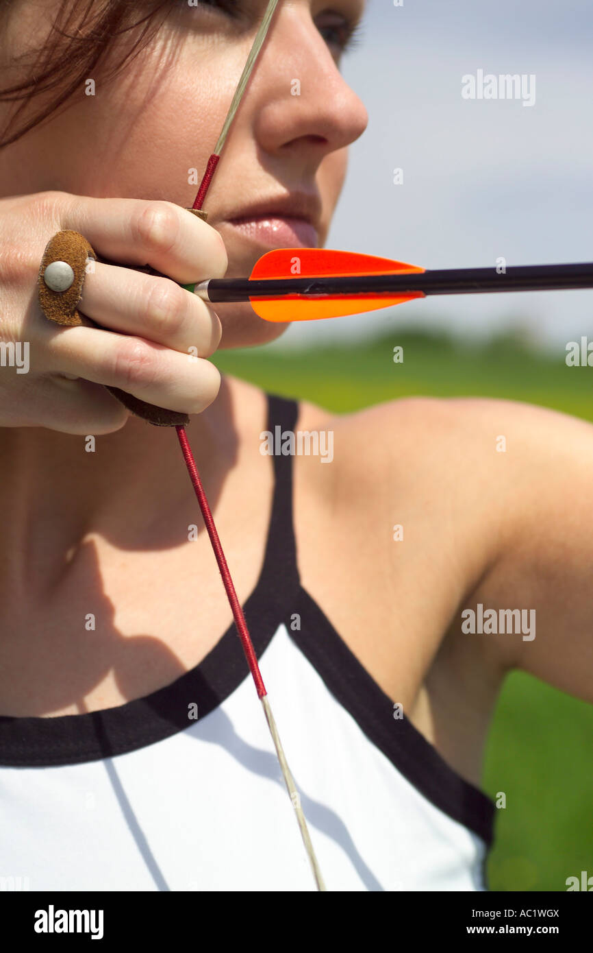 Female archer, closeup Stock Photo Alamy
