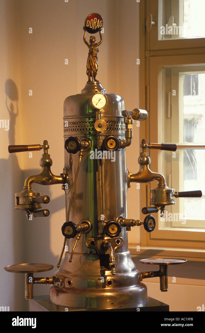 Old espresso machine at the the museum Zum Arabischen Coffe Baum Leipzig  Saxony Germany Stock Photo - Alamy