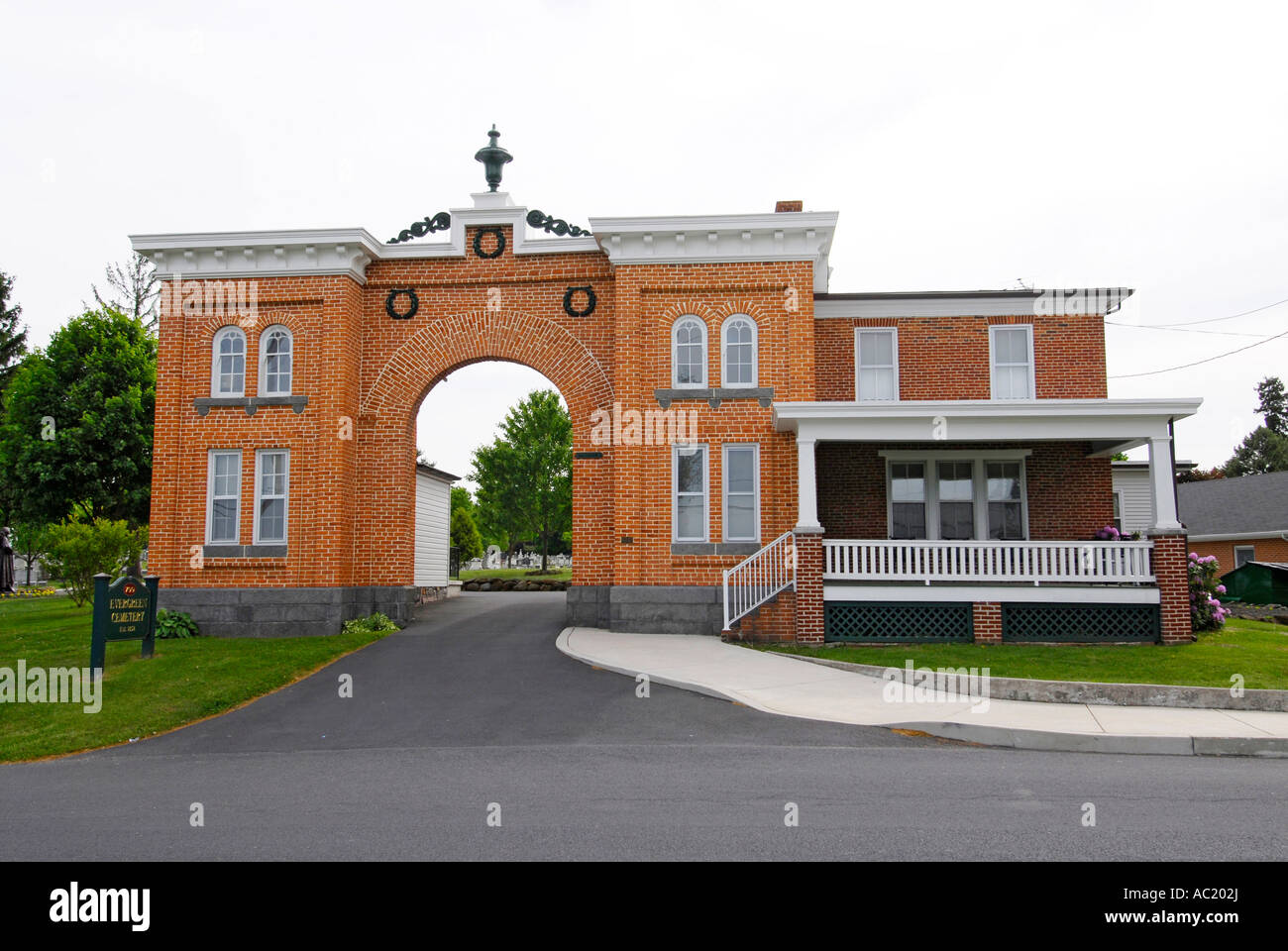the Gatehouse to Evergreen Cemetery on West Cemetery Hill Gettysburg