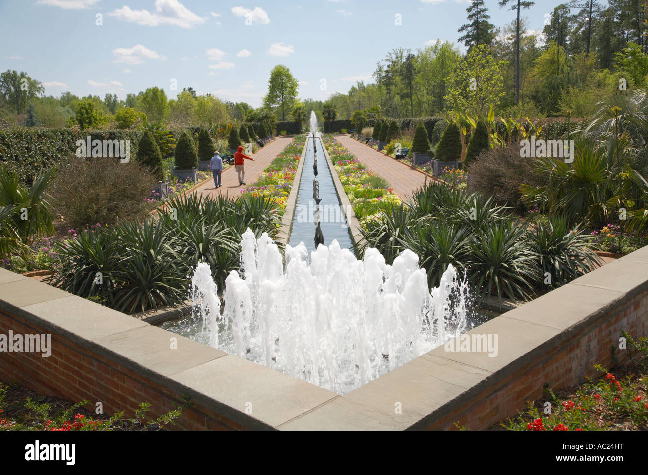 Spring Canal Garden And Fountain At Daniel Stowe Botanical Garden