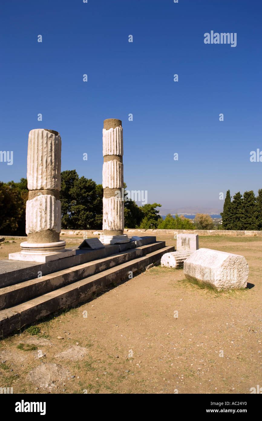 Group of ionic columns of the temple Asklipieion Kos Town Kos Greece Stock Photo