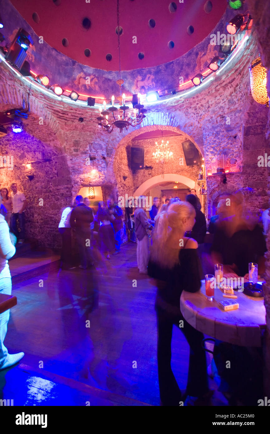 People amusing in the Hamam Club Kos Town Kos Greece Stock