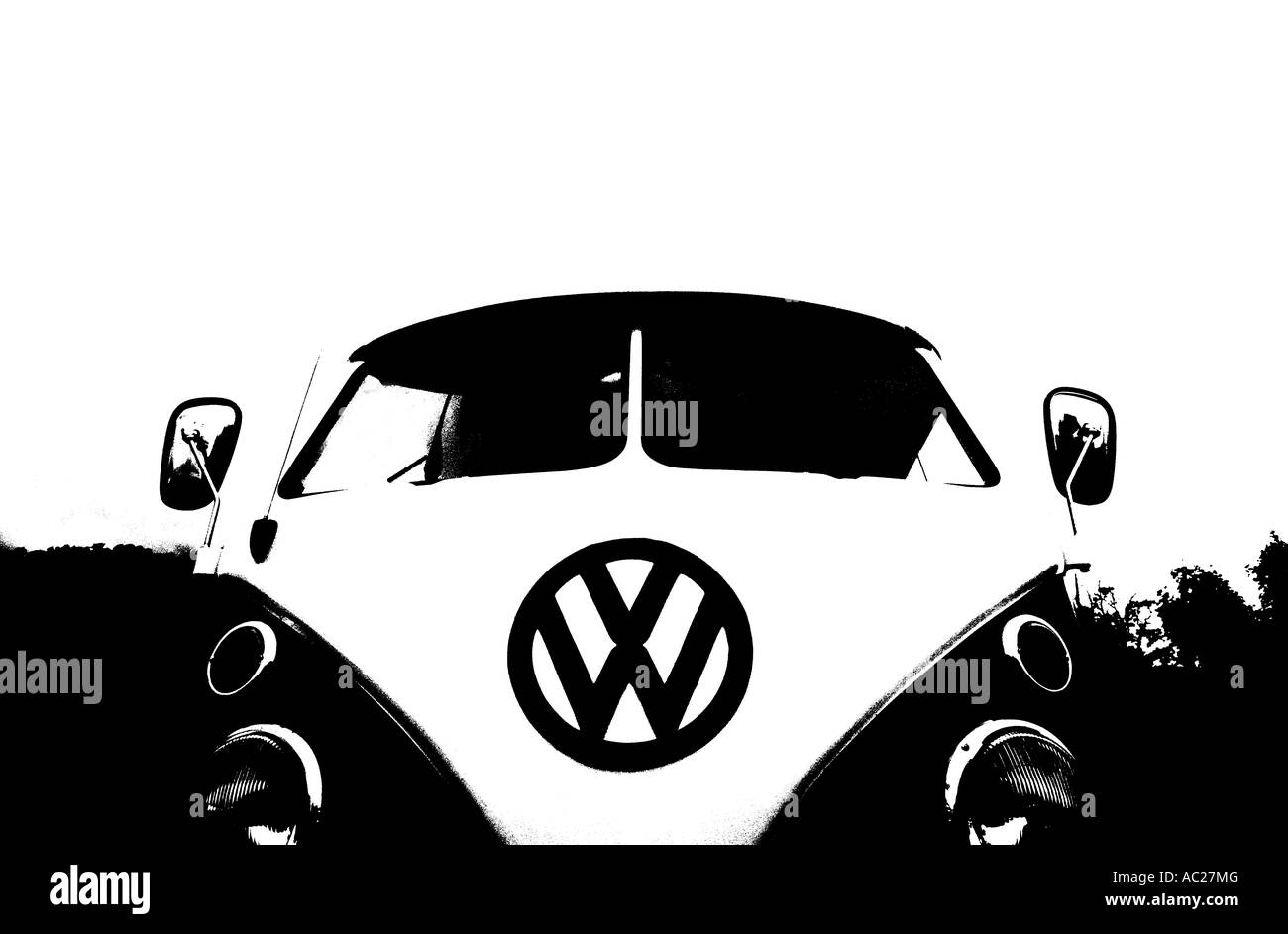 Vw Split Screen Vector Classic vw kombi Black and White Stock Photos & Images - Alamy