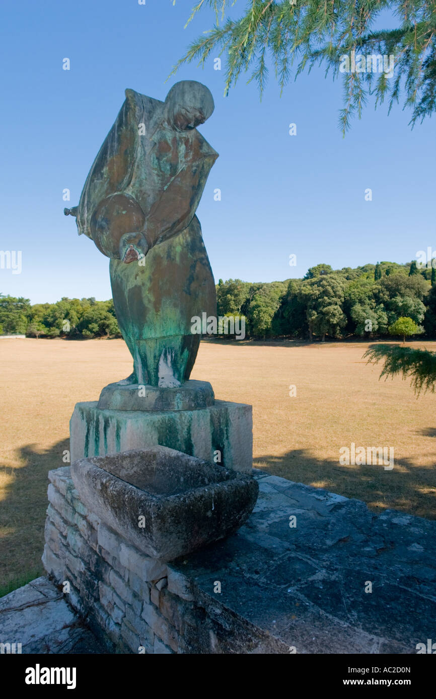 Water Bearer statue, Brioni islands, Veliki Brijun, Croatia Stock Photo