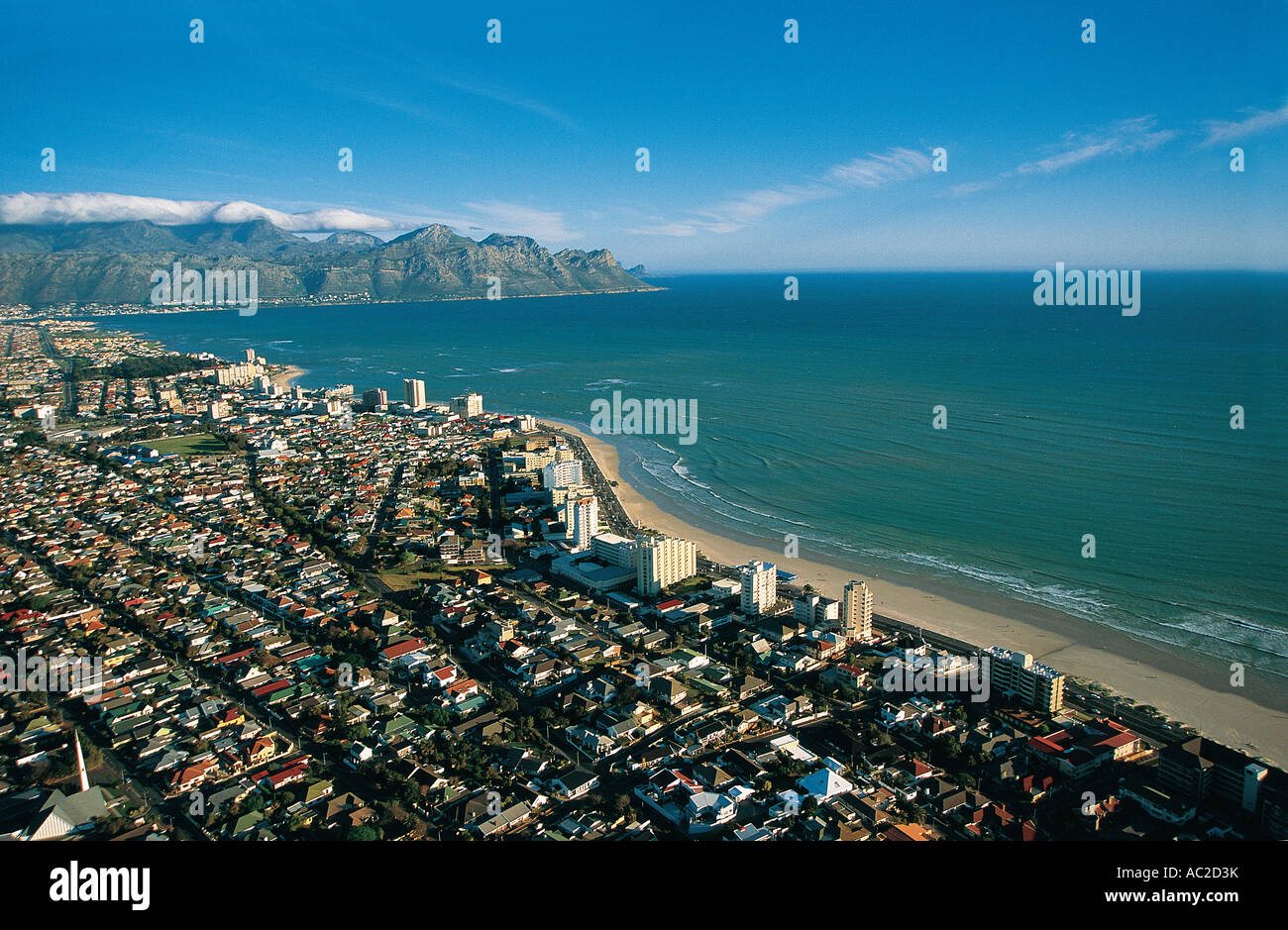 Aerail view of suburb called Strand 30 metre from Cape Town Popular beach  near Somerset West South Africa Stock Photo - Alamy