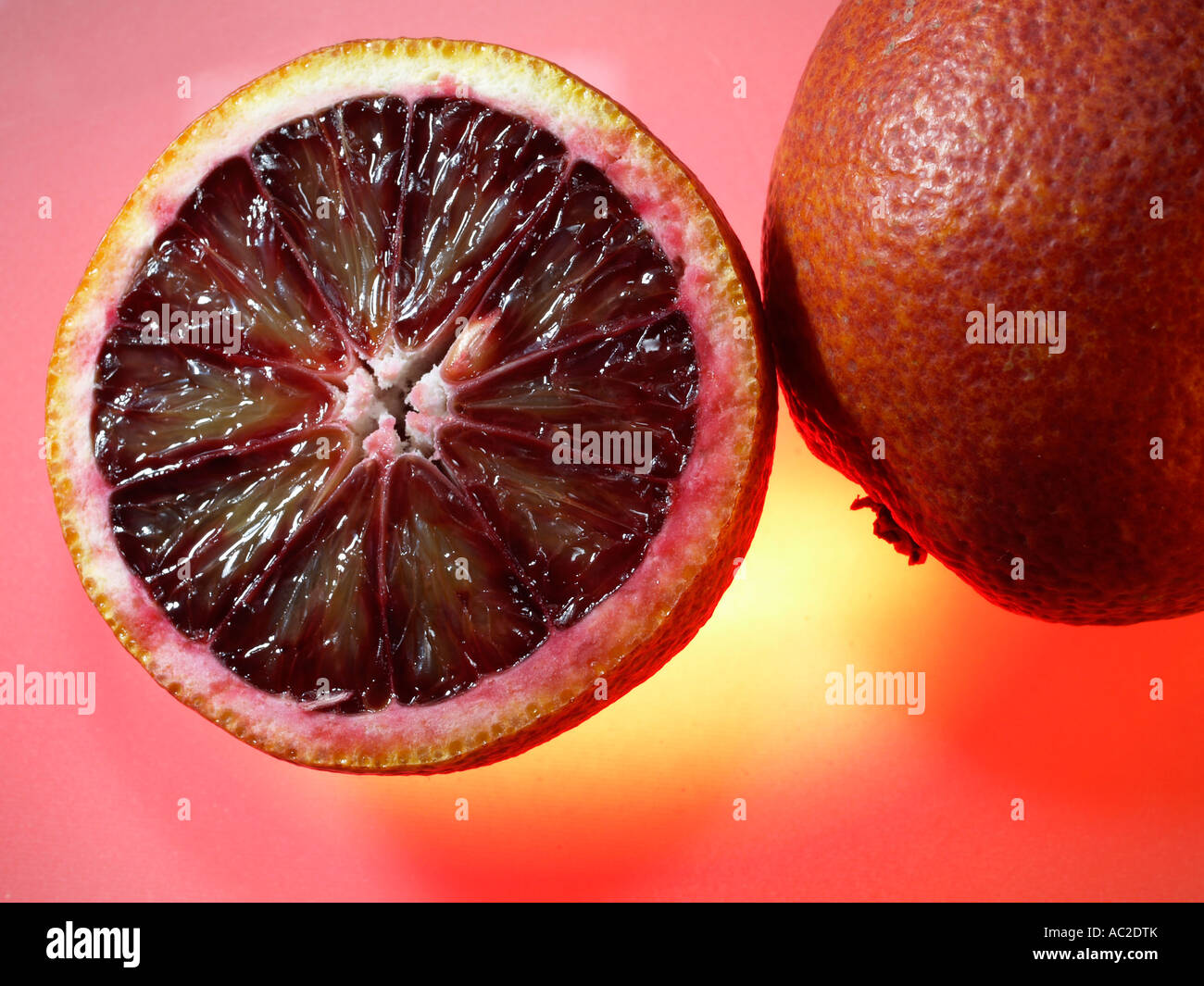 two red blood oranges Stock Photo Alamy