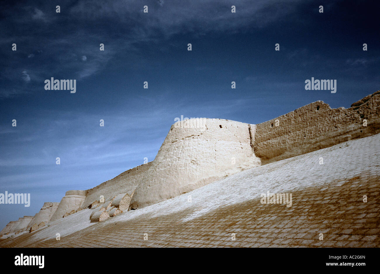 May 17, 2006 - Fortification surrounding the ancient Uzbek town of Khiva. Stock Photo