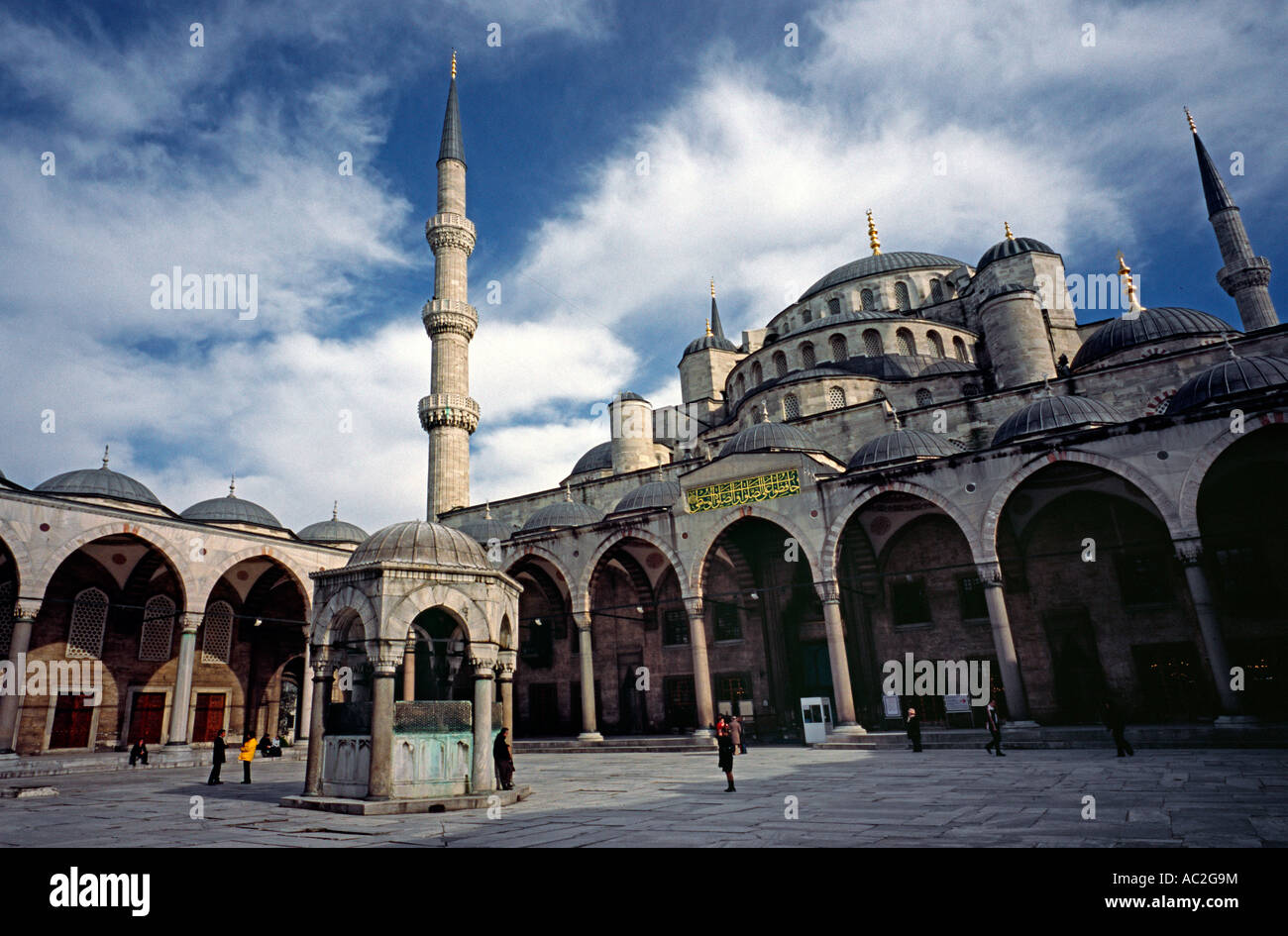 Sultan Ahmed Mosque (Sultanahmet Camii) or Blue Mosque in Istanbul. Stock Photo