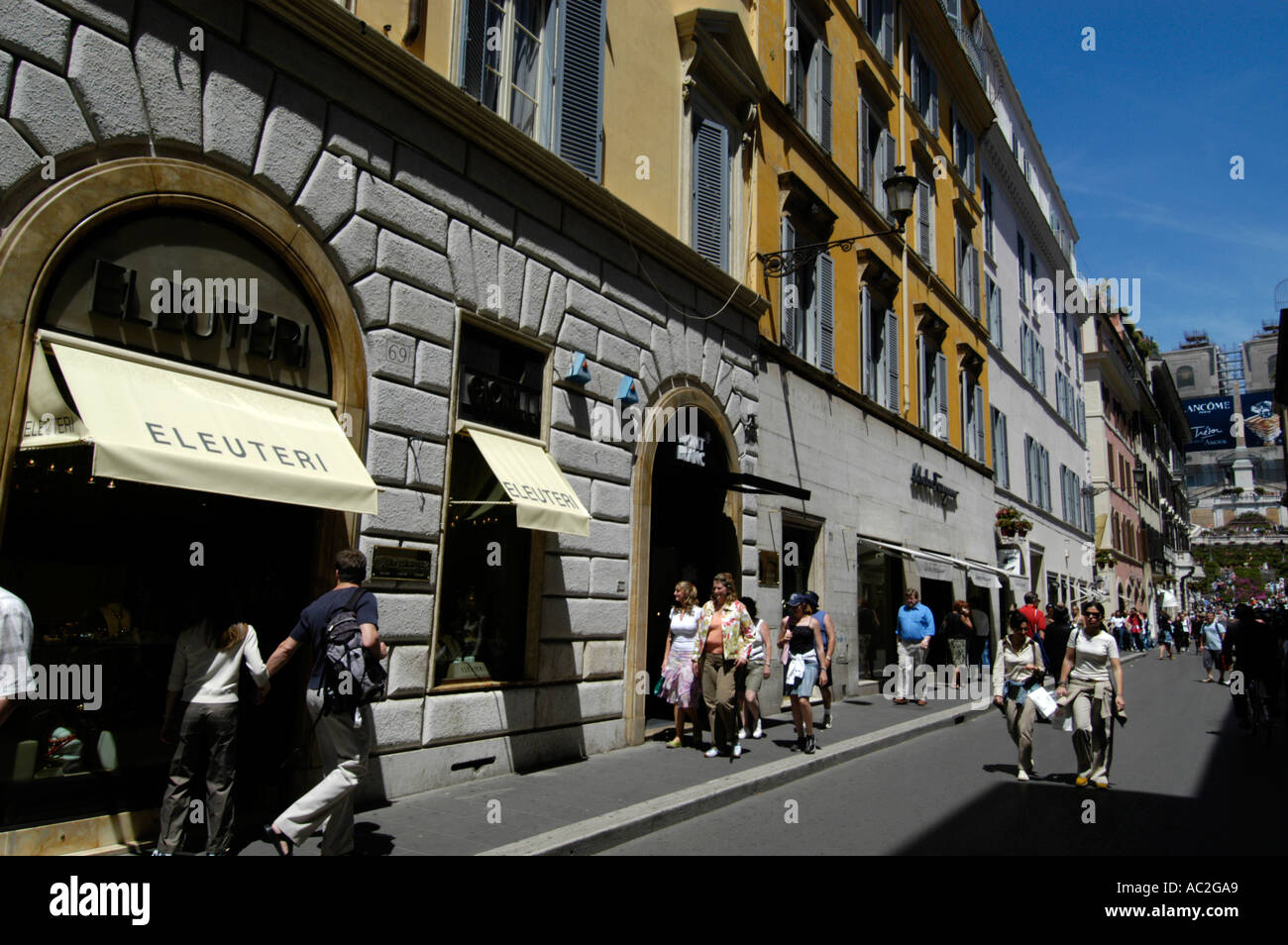 Shopping on Via Condotti, Rome Italy Stock Photo