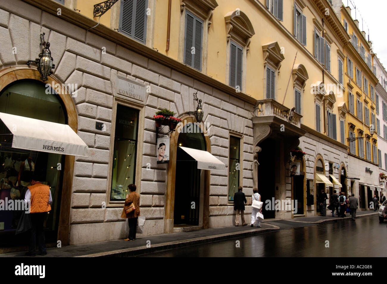 Shopping on Via Condotti Rome Italy Stock Photo - Alamy